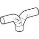 PE Hosenabzweig mit zwei gebogenen Rohren, ideal für Rohrleitungen. Geberit-Konstruktion, geeignet für verschiedene Anwendungen im Bereich Sanitärtechnik.