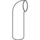 Geberit PE-Bogen mit langem Schenkel und kleinem Radius, in einem 90° Winkel geformt, eignet sich für Rohrverbindungen im Sanitärbereich.