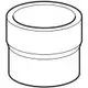 Geberit PE Übergangsstutzen, zylindrischer Körper mit geradem Design, geeignet für Rohrverbindungen.