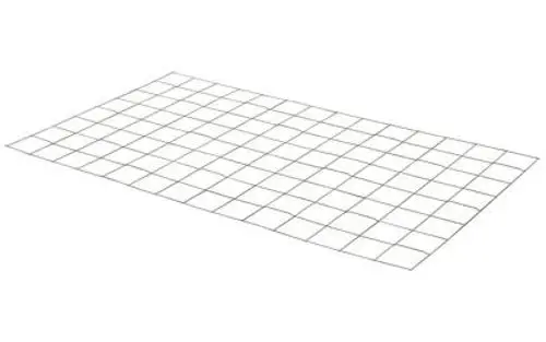 Gittermatte mit rechteckigem Design, bestehend aus mehreren gleichmäßig angeordneten Kästchen, geeignet für Heiz- und Kühlsysteme.