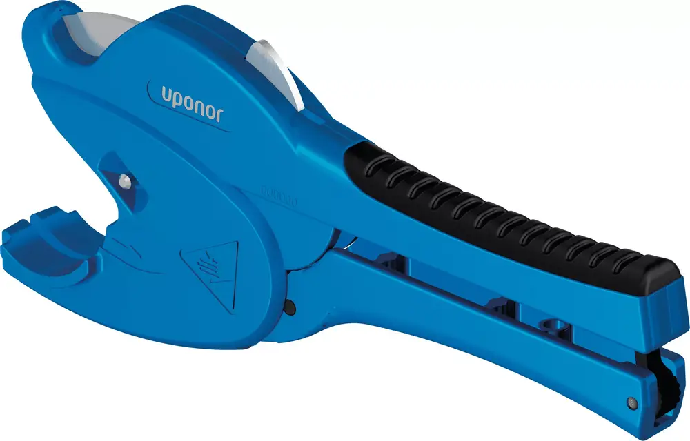 Blauer Rohrschneider von Uponor, geeignet zum Schneiden von Rohren. Ergonomischer Griff und einfache Handhabung.