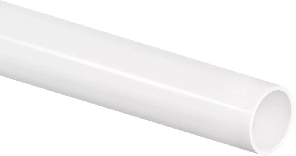 Weiße Kunststoffrohr mit glatter Oberfläche, geeignet für Wasseranwendungen. Vom Hersteller Uponor, präsentiert in einem klaren, neutralen Design.