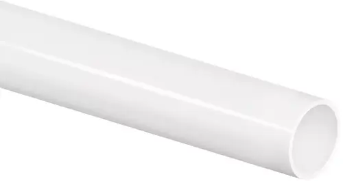 Weiße Kunststoffrohr mit glatter Oberfläche, geeignet für Wasseranwendungen. Vom Hersteller Uponor, präsentiert in einem klaren, neutralen Design.