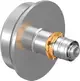 RS-Adapter mit einer Verbindungstechnik, hergestellt von Uponor. Rundes Gehäuse mit einem inneren Mechanismus zur Verbindung von Rohrsystemen.