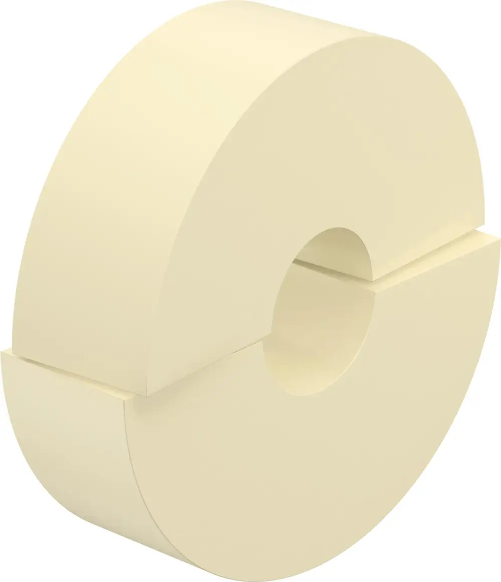 Runder, beige Kunststoffkörper mit einer Öffnung in der Mitte, typisch für Rohrverbindungen, hergestellt von Uponor. 