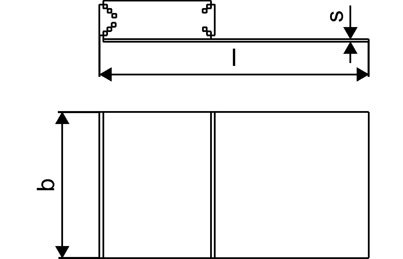 Schmale Tackerrolle mit aufgerolltem Material, abgebildet aus der Seite, zur Verwendung mit Uponor-Systemen, zeigt Querschnitt und Längenmaße.