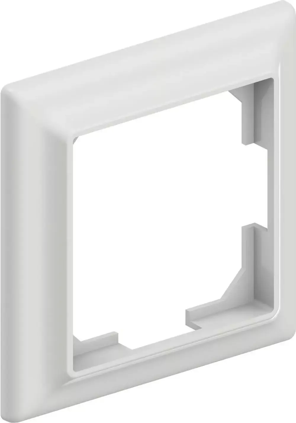 Weiße Wandblende mit rechteckiger Aussparung, vermutlich zur Montage eines Heizungssteuergeräts. Produkt stammt von Uponor.
