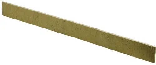 Grüner, länglicher Dämmstreifen auf weißem Hintergrund, möglicherweise aus Mineralwolle, geeignet für Bauanwendungen. Produkt von Uponor.