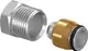 Metallene Verbindungsteile mit Gewinde zur Anbindung von Heizsystemen. Hersteller ist Uponor. Komponenten in Silber und Gold mit Dichtungselement.