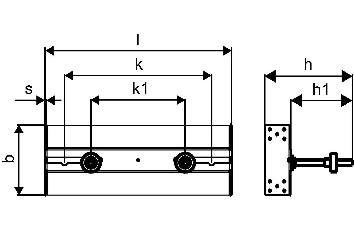 Befestigungselement für Waschtische, dargestellt mit verschiedenen Maßen und Montageschrauben, zu verwenden in Kombination mit Produkten der Marke Uponor.