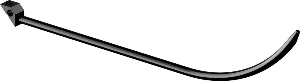 Schwarzes Verriegelungselement mit gebogener Form, geeignet für den Einsatz in Verbindung mit Uponor Produkten.