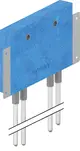 Uponor Produkt mit blauer Isolierung und drei Rohren. Enthält metallische und transparente Komponenten, die möglicherweise für ein installierbares Wassersystem verwendet werden.