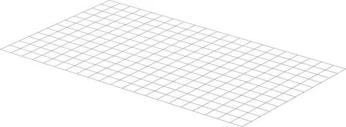 Stahlmatte auf einer geneigten Fläche mit einem grauen Gittermuster. Hersteller ist Uponor. Mattenstruktur gut sichtbar.