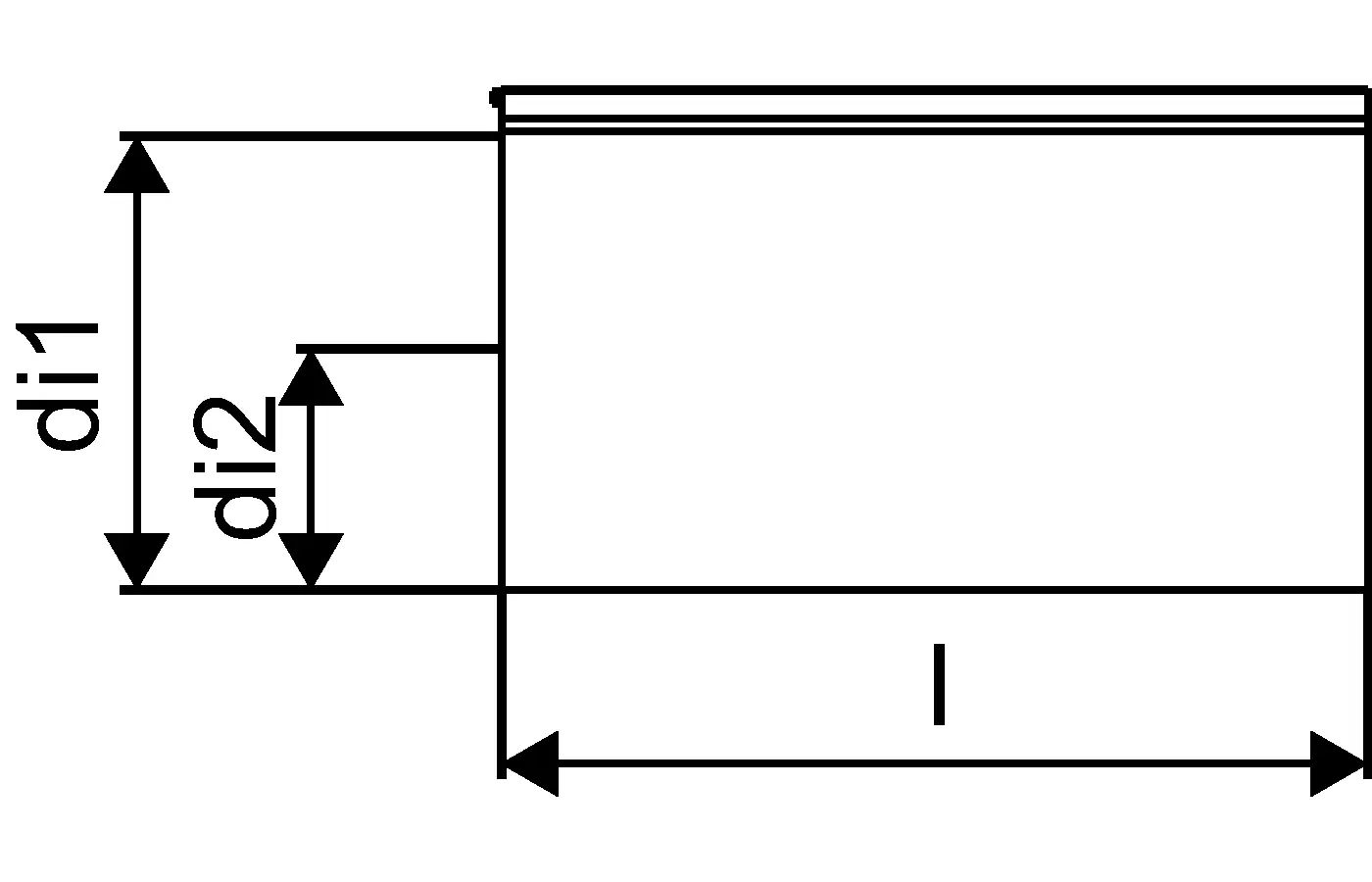 Durchsichtige Schrumpfmanschette in zylindrischer Form, dargestellt in technischem Zeichnungsstil, zeigt Dimensionen und Markierungen. Produkt von Uponor.