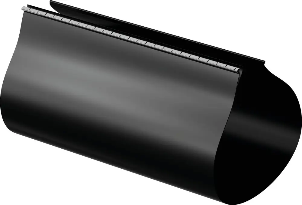 Schwarze Schrumpfmanschette von Uponor mit einer glatten, abgerundeten Oberfläche, geeignet für das Abdichten von Rohrleitungen in verschiedenen Anwendungen.