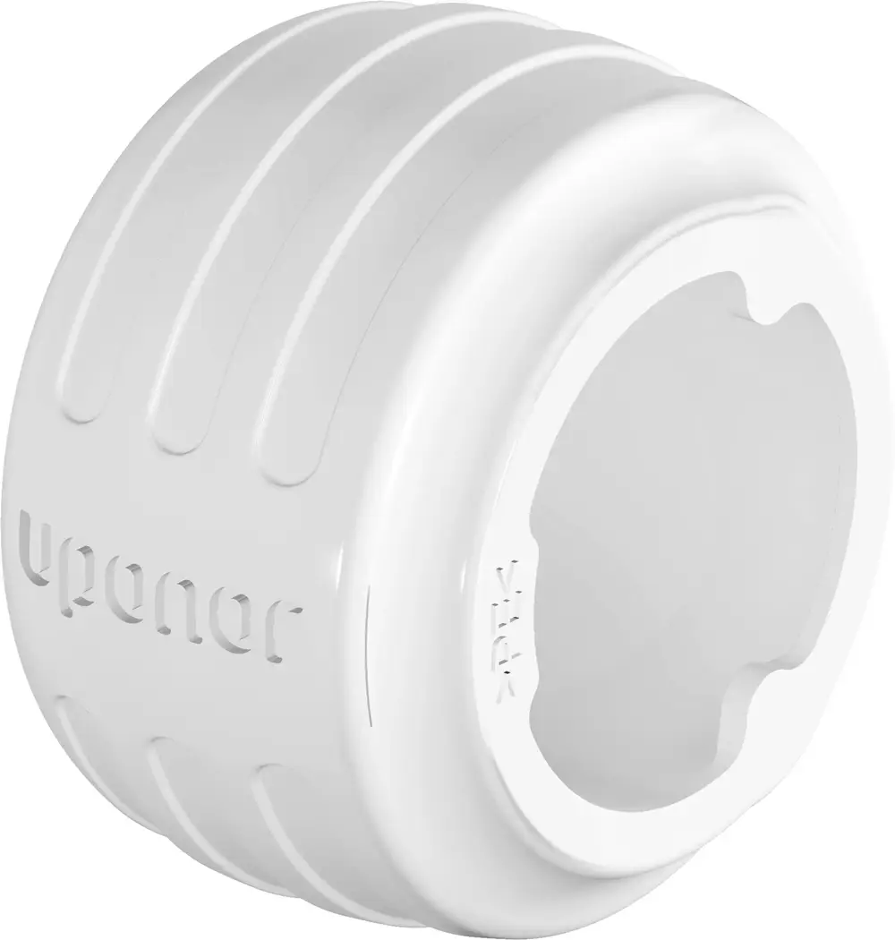 Weißer Sicherungsring von Uponor mit gerillter Oberfläche, geeignet für Rohrverbindungen oder Befestigungen in verschiedenen Anwendungen.