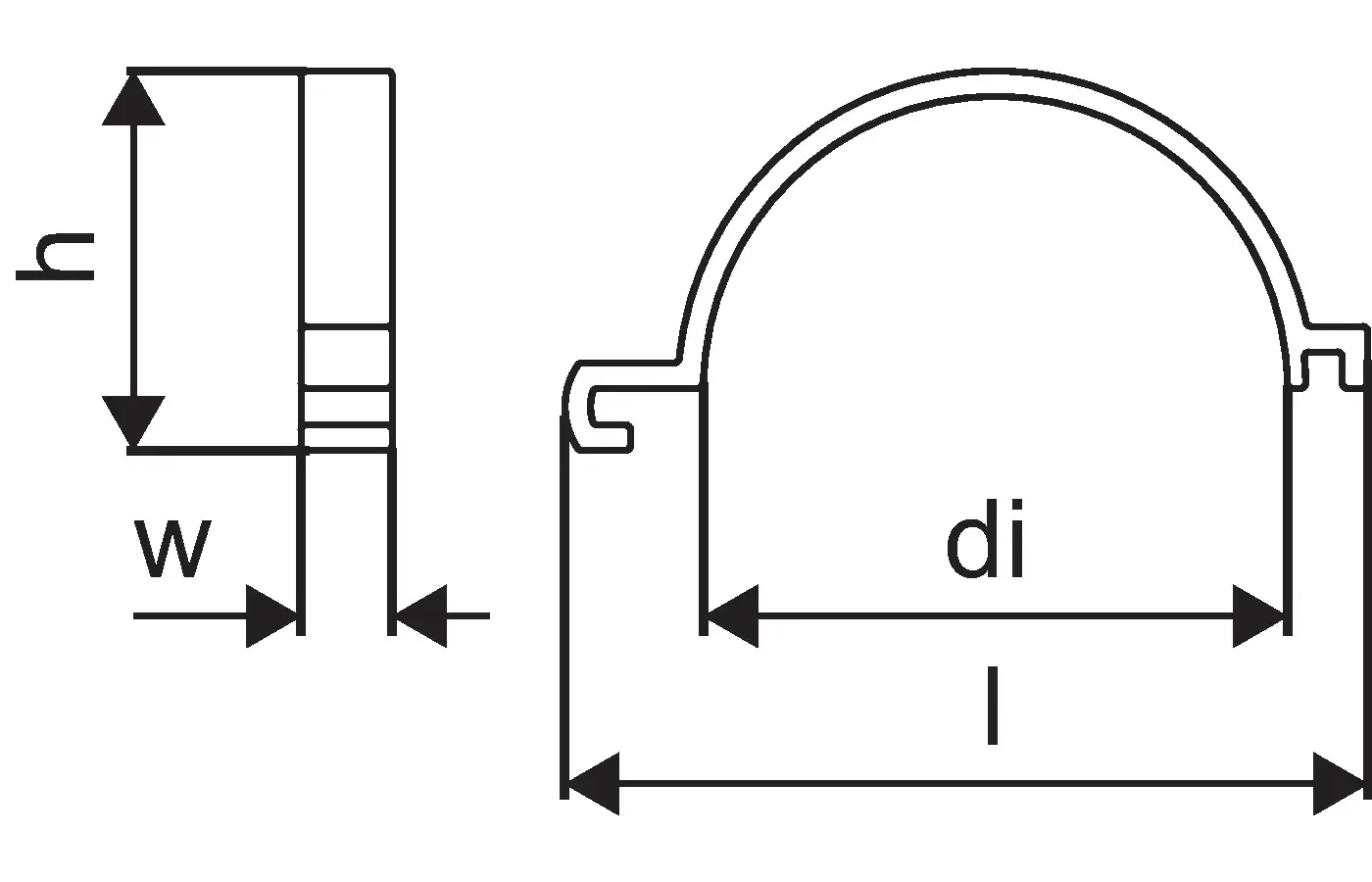 Technische Zeichnung eines Distanzringsets, bestehend aus mehreren Ringen mit unterschiedlichen Durchmessern und Höhen, hergestellt von Uponor.