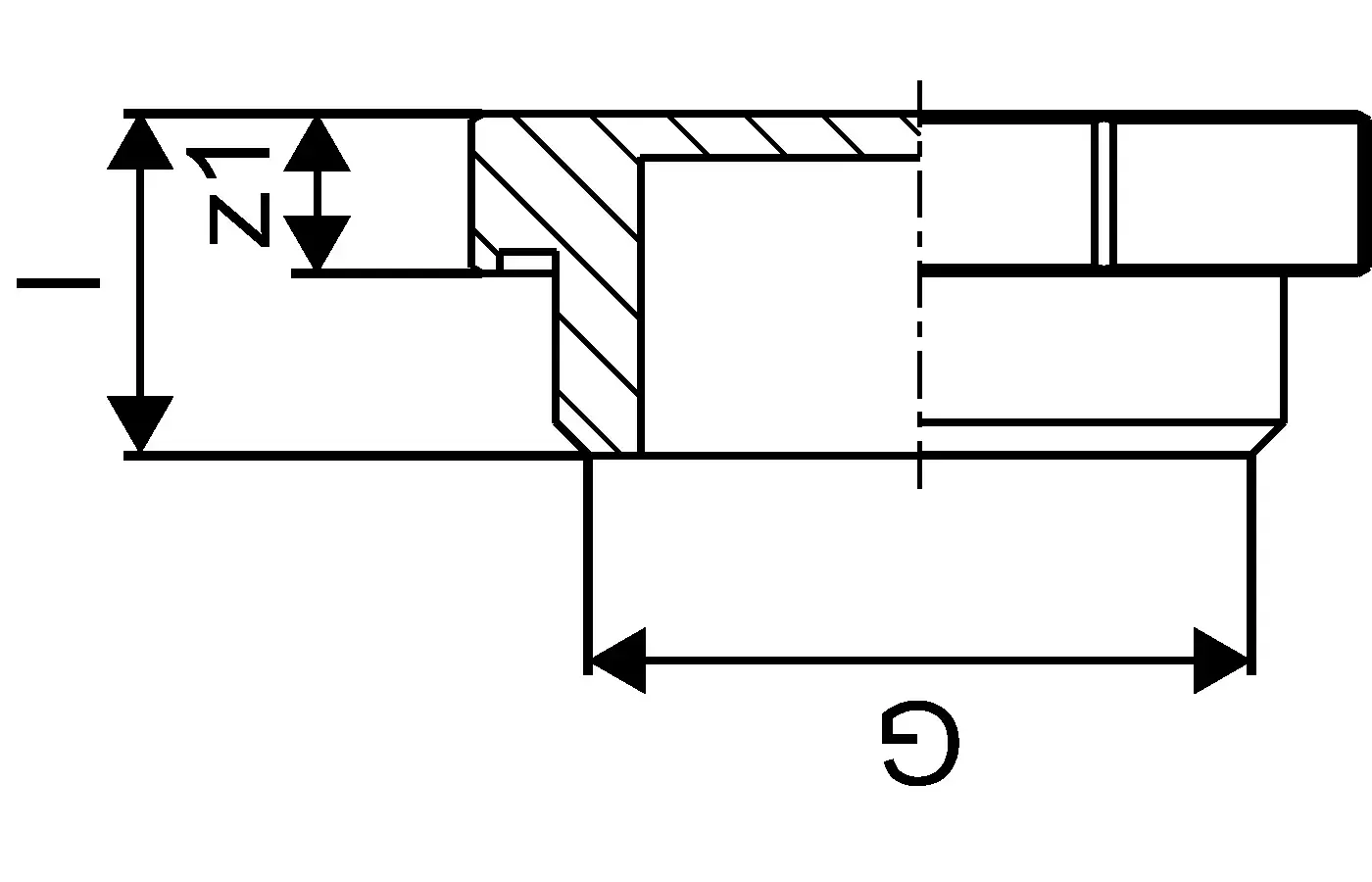 Technisches Detailbild eines Uponor Verteilerstopfens mit Schnittansicht, zeigt innere Struktur und Maße in Millimetern.