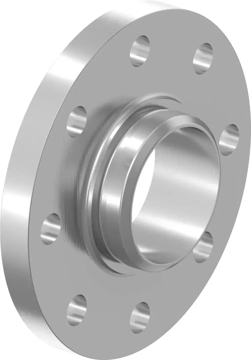 Flanschadapter aus Metall mit zylindrischem Innenring und mehreren Befestigungslöchern, geeignet für Rohrverbindungen. Produkt von Uponor.