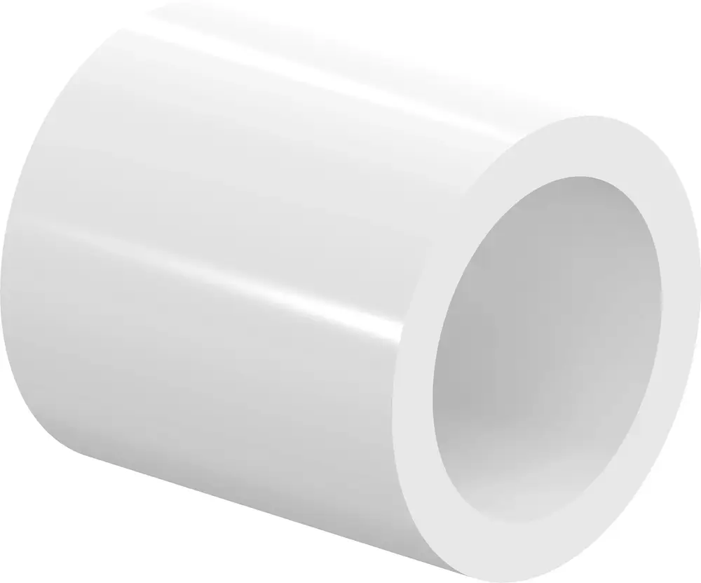 Weißer zylindrischer Kunststoffring, geeignet für Anwendungen in der Haustechnik. Teil der Uponor Produktlinie für Rohrsysteme.