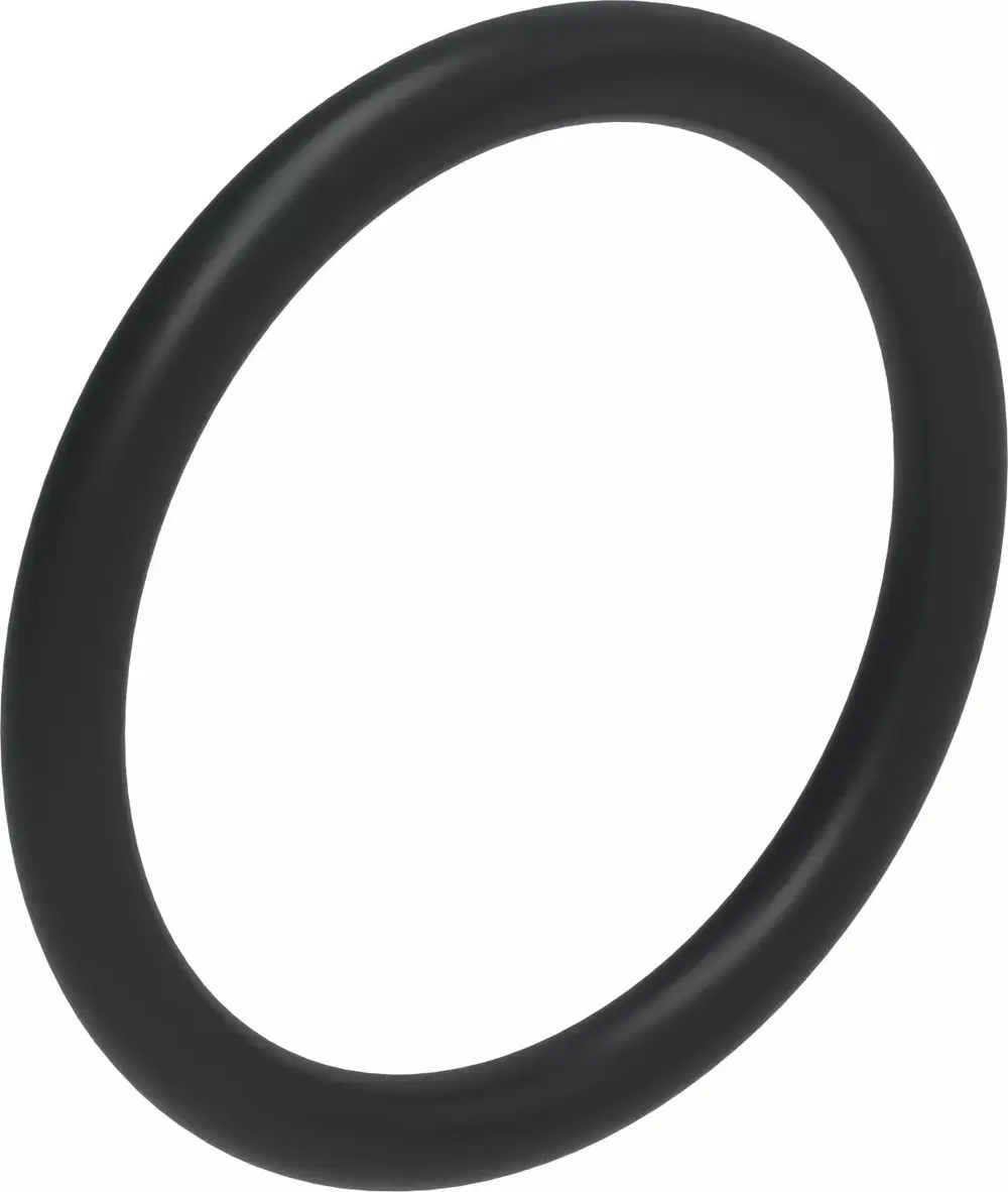 Schwarzer O-Ring mit glatter Oberfläche, abgebildet auf hellem Hintergrund, verwendet in Verbindung mit Produkten von Uponor.