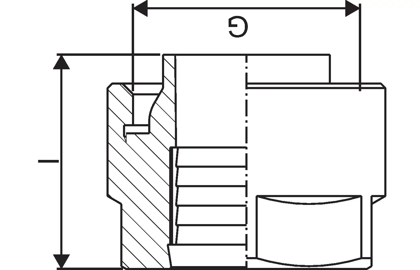 Kupplungsteil von Uponor, mit runder Form, durchgehender Kontur und Schnittansicht, geeignet für Rohrverbindungen im Sanitärbereich.