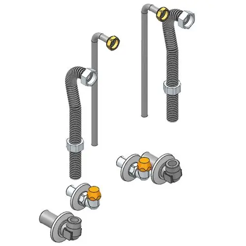 Viessmann hydraulische Adapter für Unterputzinstallation, bestehend aus flexiblen und starren Rohren mit Verbindungselementen. Robuste Ausführung für hydraulische Systeme.