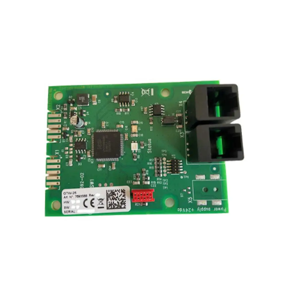 Grüne elektronische Platine mit Komponenten und Anschlüssen, typischerweise für Steuerungsanwendungen, möglicherweise von Brötje.