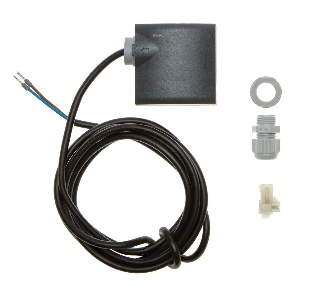 Brötje Universalanlegefühler mit Kabel und Anschlusssteckern, geeignet für Temperaturmessungen in verschiedenen Anwendungen. Zubehörteile sind ebenfalls abgebildet.