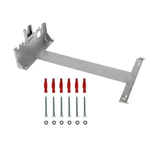 Schnellmontagerahmen aus Metall mit Zubehörteilen, geeignet für die Installation von Brötje Gas-Brennwertgeräten. Enthält Schrauben, Unterlegscheiben und Dübel.