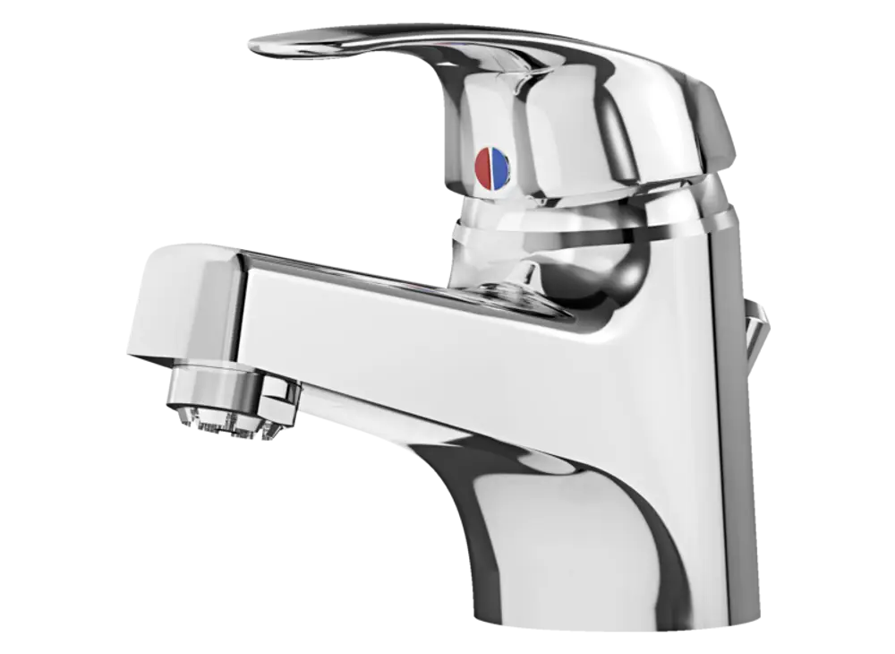 Einhebelwaschtischarmatur von Stiebel Eltron in glänzendem Chromfinish, schwenkbar, mit integriertem Strahlregler. Geeignet für die Montage an Waschbecken.