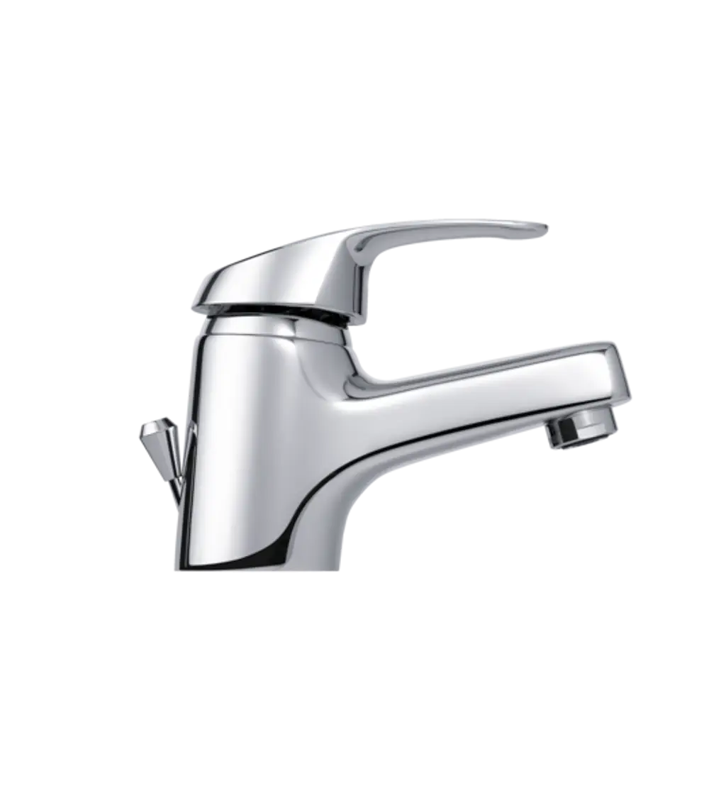 Einhebelwaschtischarmatur aus verchromtem Metall von Stiebel Eltron, mit einfacher Bedienung und integriertem Wasserhahn für Mini-Durchlauferhitzer.