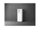 Weißes Gerät von Stiebel Eltron, vermutlich eine Wärmepumpe, steht auf dem Boden vor einer grauen Wand. Die Oberfläche ist glatt und minimalistisches Design sichtbar.