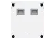 Weiße Wärmepumpe von Stiebel Eltron mit zwei Sichtfenstern. Das Design ist funktional und klar strukturiert, geeignet für den Einsatz in Heizungsanlagen.