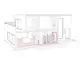 Schematische Darstellung eines Hauses mit Verrohrungssystem und einem Standspeicher von Stiebel Eltron für die Warmwasserbereitung.