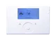Stiebel Eltron Fernbedienung mit einem blauen Display, das "ECO Off" anzeigt. Buttons für Menü und OK sind unterhalb des Displays angeordnet.