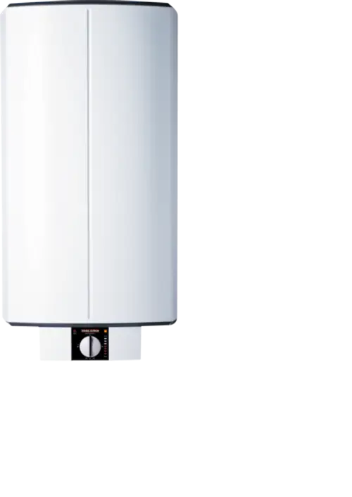 Wandspeicher von Stiebel Eltron in Weiß, mit Bedienfeld und Drehregler. Gerades Design, geeignet zur Wandmontage, für die Erwärmung von Wasser.