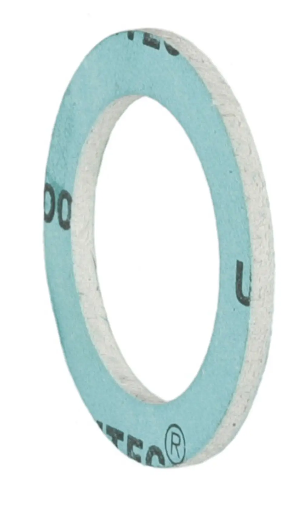 Blauer Dichtring mit beigem Innenbereich, hergestellt von Resideo, für eine sichere Verschraubung in Rohrsystemen, ist auf der Abbildung sichtbar.