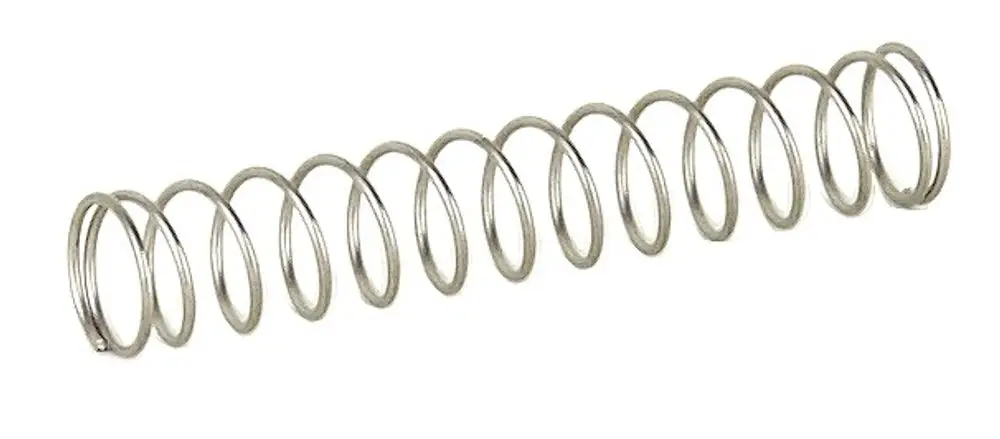 Druckfeder aus Metall in Spiralenform, eingesetzt in Rückflussverhinderern von Resideo, zur Sicherstellung der Funktionsfähigkeit des Geräts.
