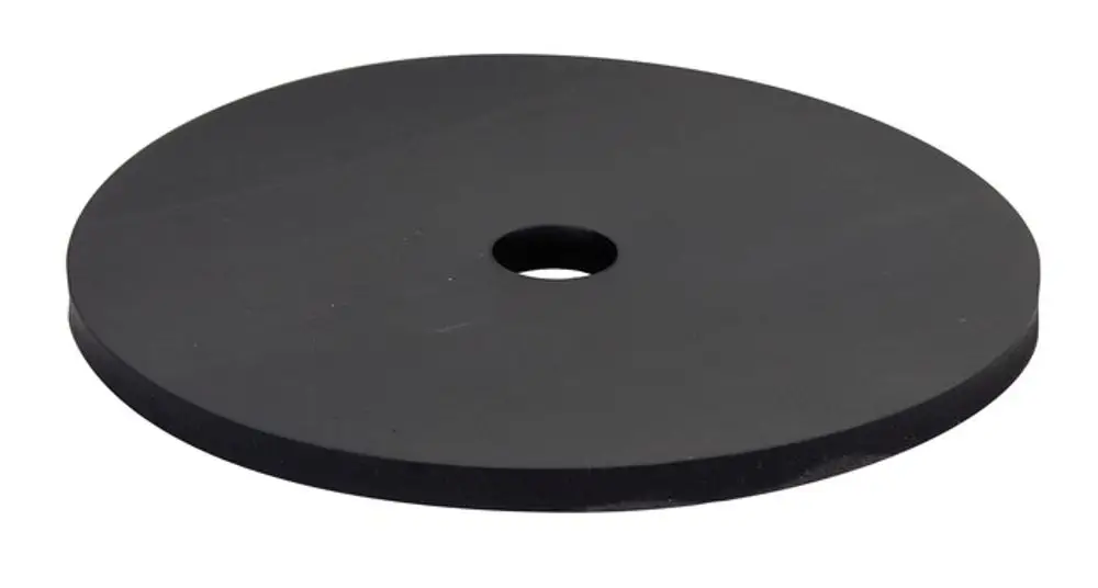 Schwarze gummierte Membran mit mittigem Loch, geeignet für Druckminderer. Produkt von Resideo zur Verwendung in entsprechenden Anlagen.