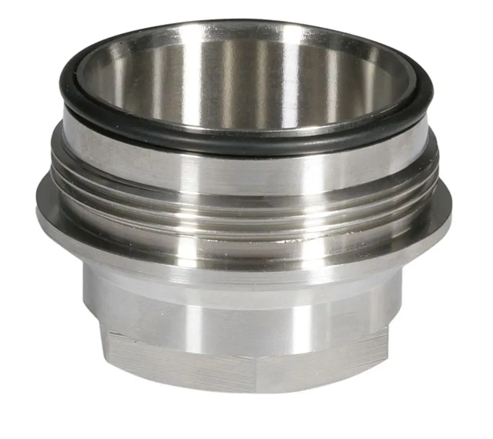 Edelstahl-Siebtasse von Resideo, mit flachem Rand und O-Ring, zur Verwendung mit Druckminderern. Klar und funktional gestaltet, ohne spezifische Maße.