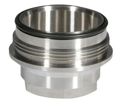 Edelstahl-Siebtasse von Resideo, mit flachem Rand und O-Ring, zur Verwendung mit Druckminderern. Klar und funktional gestaltet, ohne spezifische Maße.