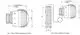 Technische Zeichnungen eines Thermostatreglers mit und ohne Fernfühler. Das Gerät ist für die Wandmontage geeignet und stammt von der Marke Resideo.