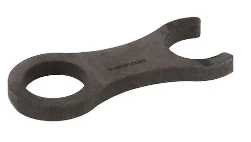 Schwarzer Messadapter mit ringförmigem und gabelartigem Ende, hergestellt von Resideo, zur Verwendung in Wasser- oder Heizungsanlagen.