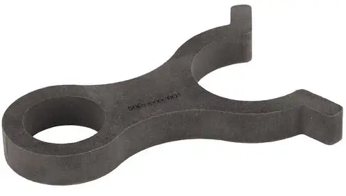 Messadapter von Resideo, schwarz, mit zwei Öffnungen in einer geschwungenen Form, dient zur Verbindung von Rohrdurchmessern.