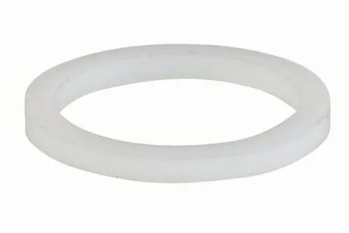 Weißer, runder Dichtungsring aus Kunststoff, passend für verschiedene Anwendungen, hergestellt von Resideo. Ideal zum Abdichten von Verschlusskappen.
