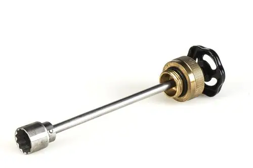 Spindeleinsatz mit metallischem Körper und aufgeschraubtem Ventildeckel, geeignet für Ventileinsätze. Hersteller ist Resideo.