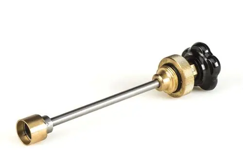 Spindeleinsatz mit metallischem Körper und schwarzem Griff. Geeignet für Ventileinsätze von Resideo, mit einem Anschluss am unteren Ende.