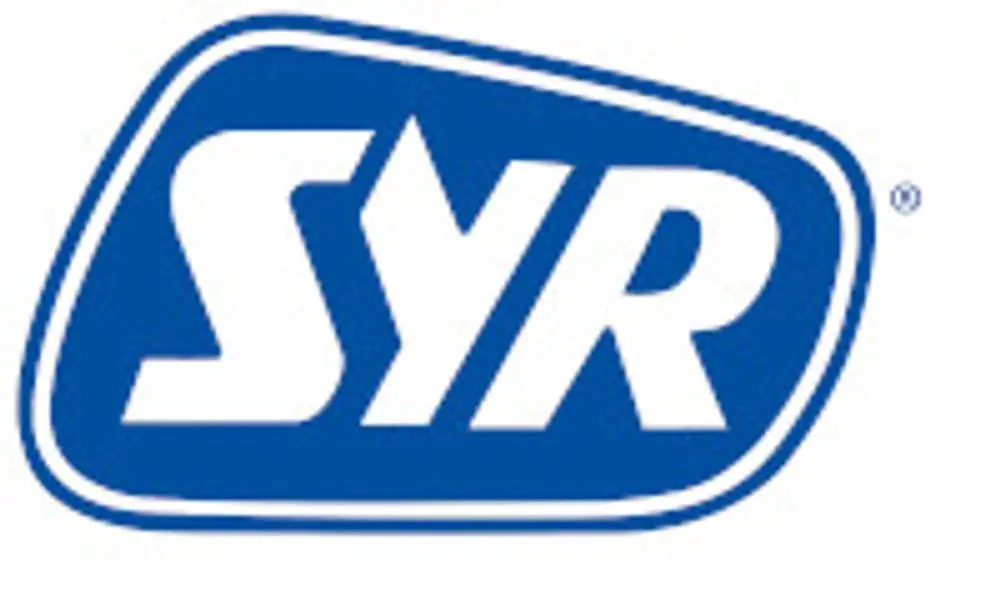 SYR Sicherheitsgruppe in blauer Farbkombination mit weißen Lettern, markiert mit "SYR", zeigt ein stilisiertes Logo, umgeben von einer geschwungenen Umrandung.