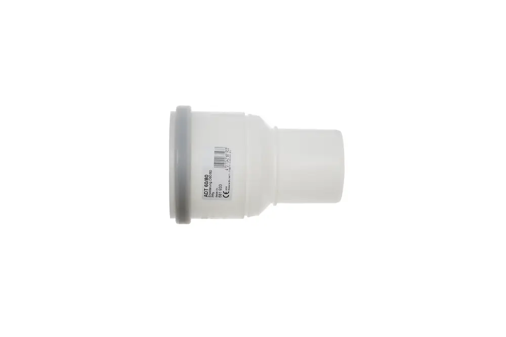 Adapter zur Erweiterung von DN 60 auf DN 80 aus PPs, präsentiert von Brötje, mit einfacher Montage und stabilem Design.
